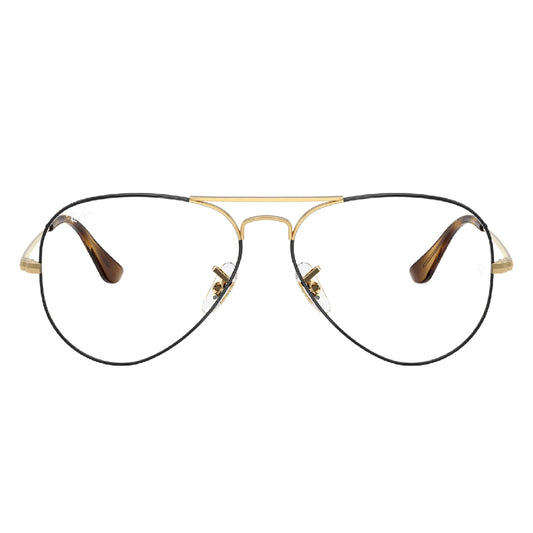 Gafas de Vista para Hombre Ray-Ban 6489 Aviator 3177 metálicas color Café