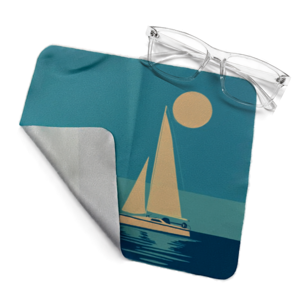 Paño Limpiador de Microfibra Diseño Velero al Atardecer