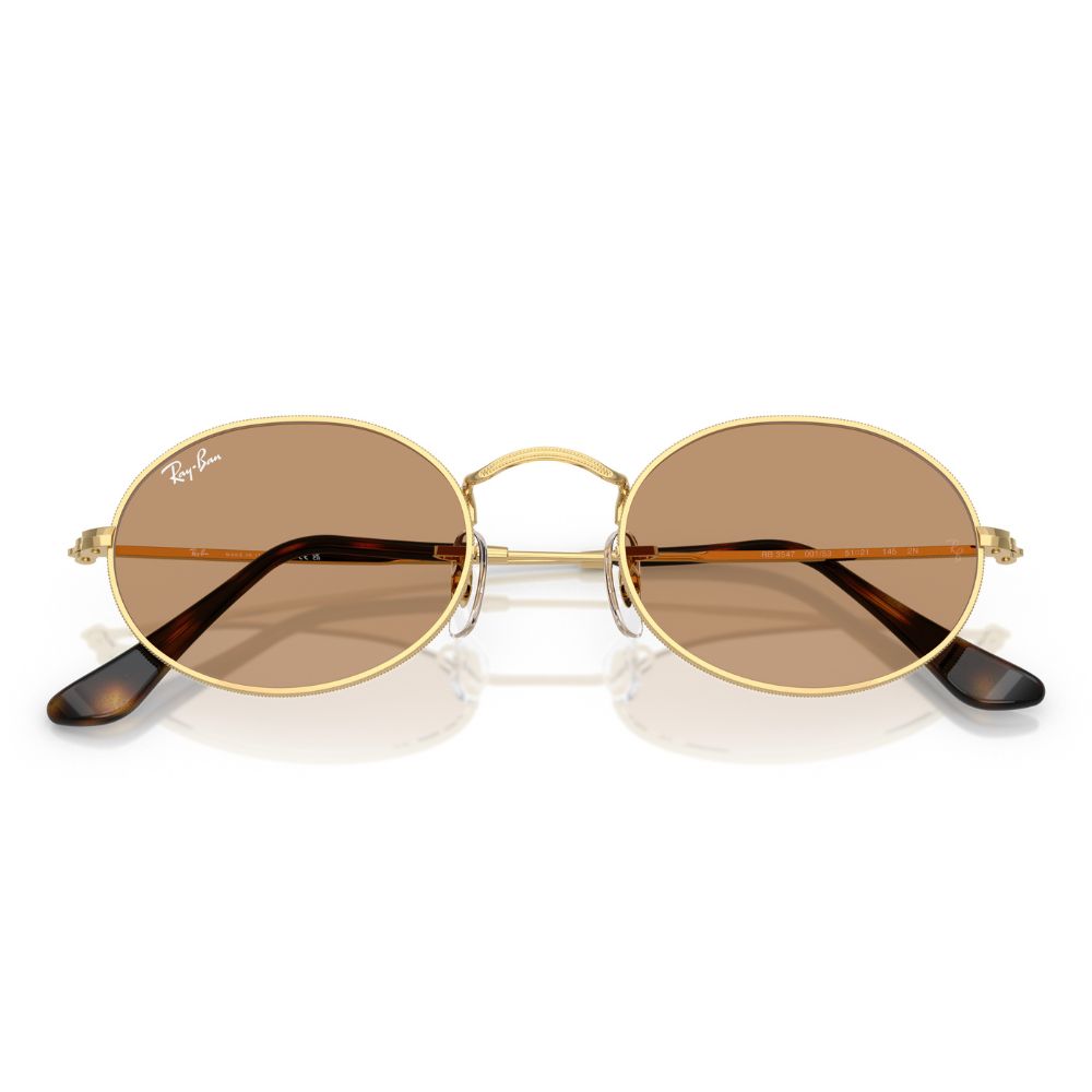 Gafas de Sol Unisex Ray-Ban 3547 Oval - metálicas color Café