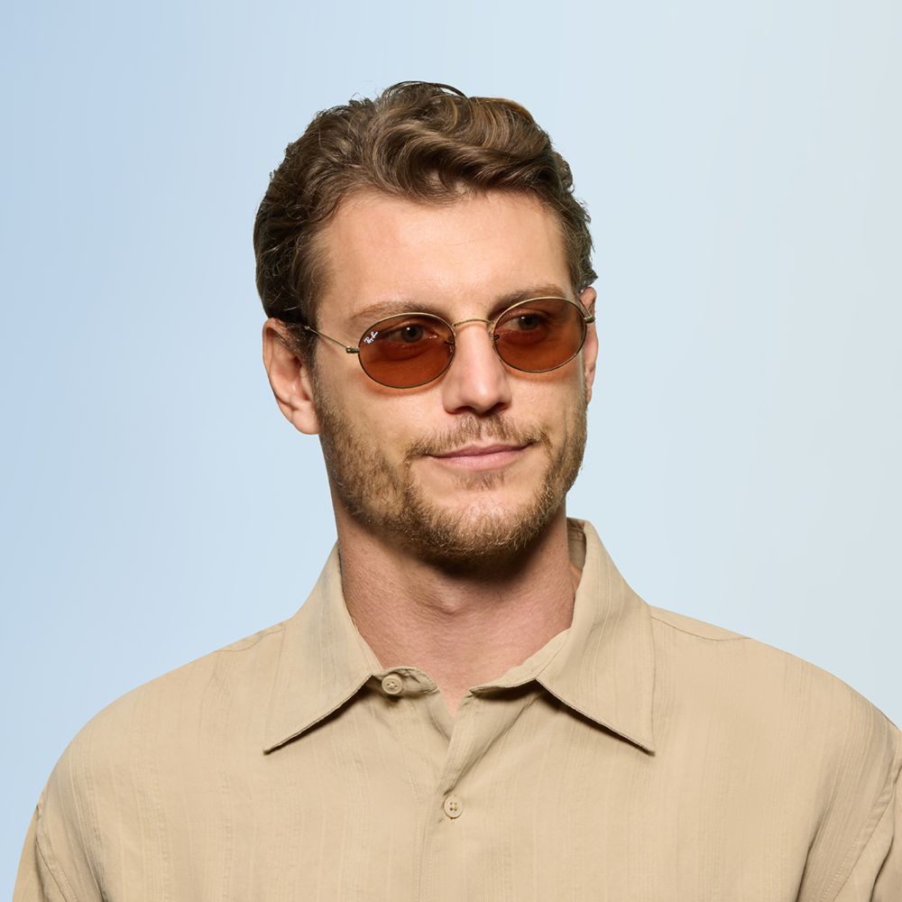 Gafas de Sol Unisex Ray-Ban 3547 Oval - metálicas color Café