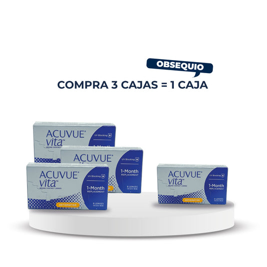 3 Acuvue Vita para Astigmatismo + 1 Caja de obsequio