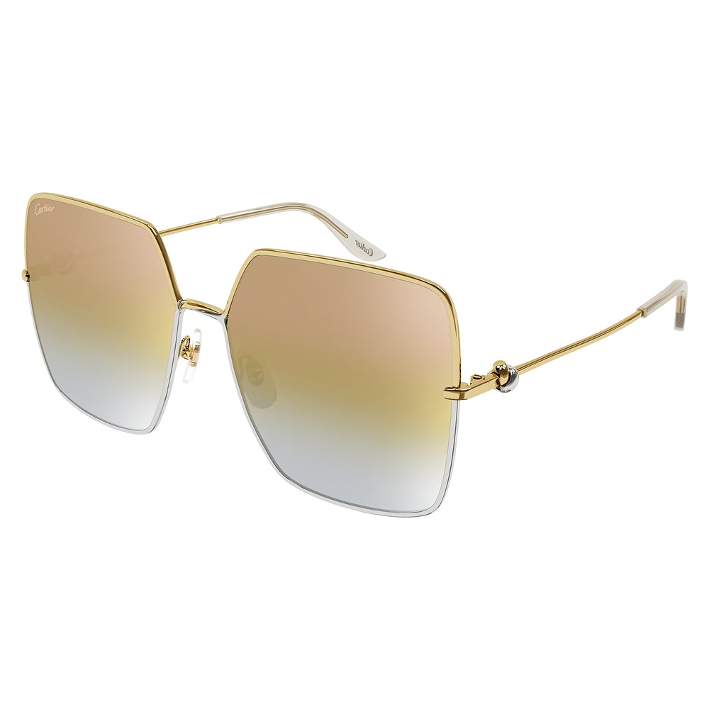 Gafas de Sol para Mujer Cartier Ct0361S-003 Gold Gold 61 003 - metálicas color Dorado