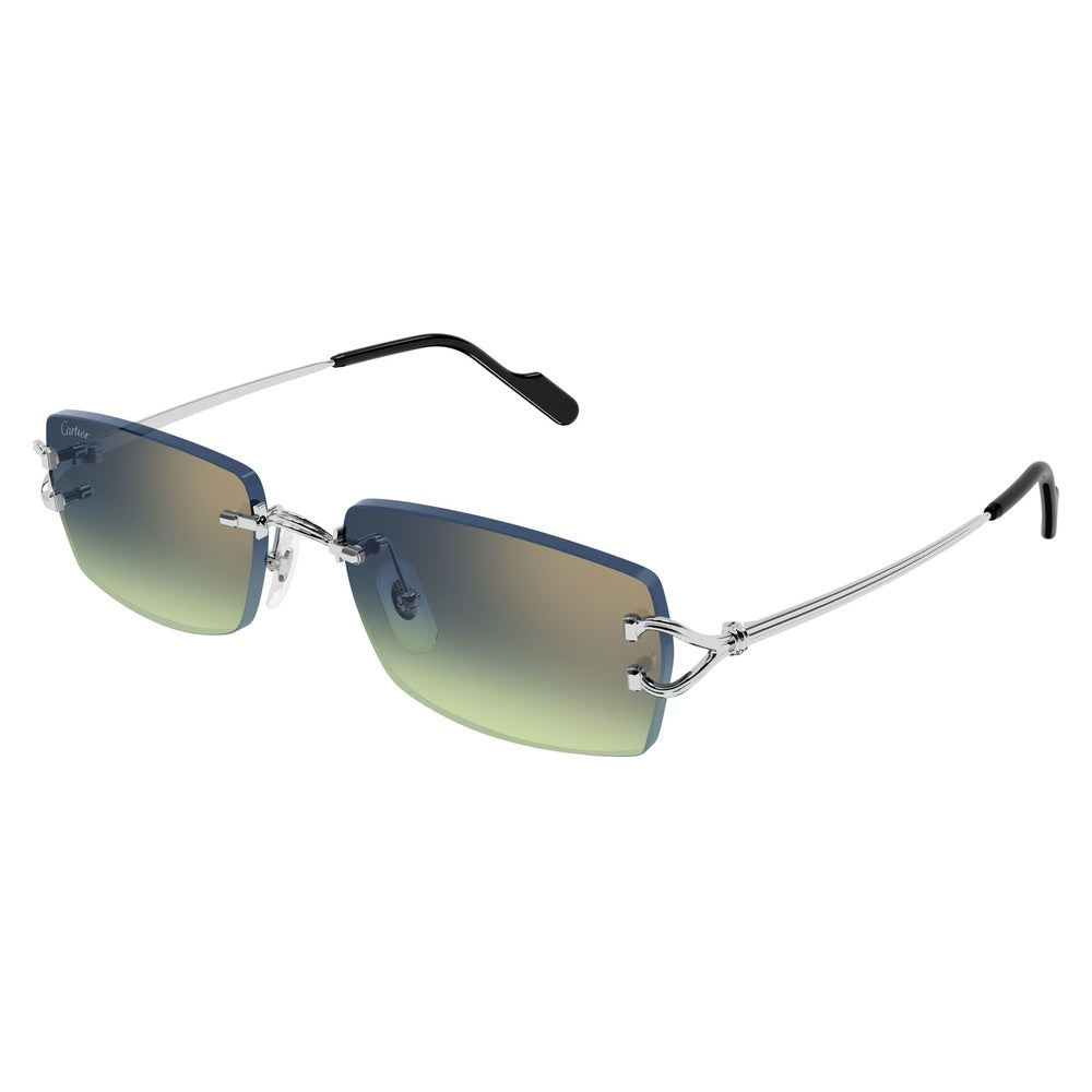 Gafas de Sol para Hombre Cartier 0550S 008 - metálicas color Plateado