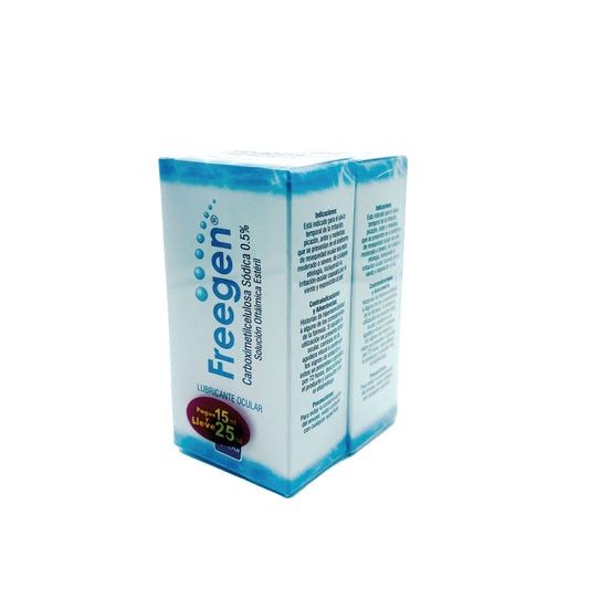 Freegen pague 15ml lleve 25ml, solución oftálmica estéril, lubricante ocular.