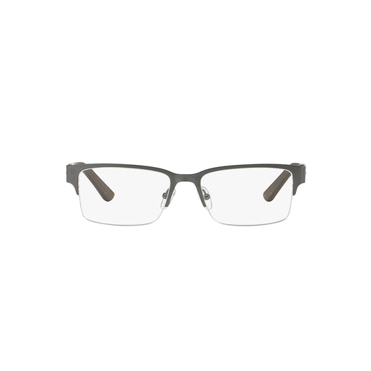 Gafas de vista Armani Exchange 1014 6060, para hombre, en forma rectangular, en material metálico, de color gris/café.
