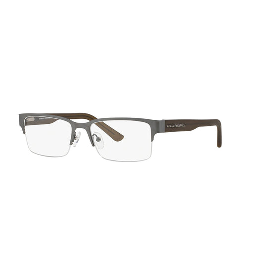 Gafas de vista Armani Exchange 1014 6060, para hombre, en forma rectangular, en material metálico, de color gris/café.