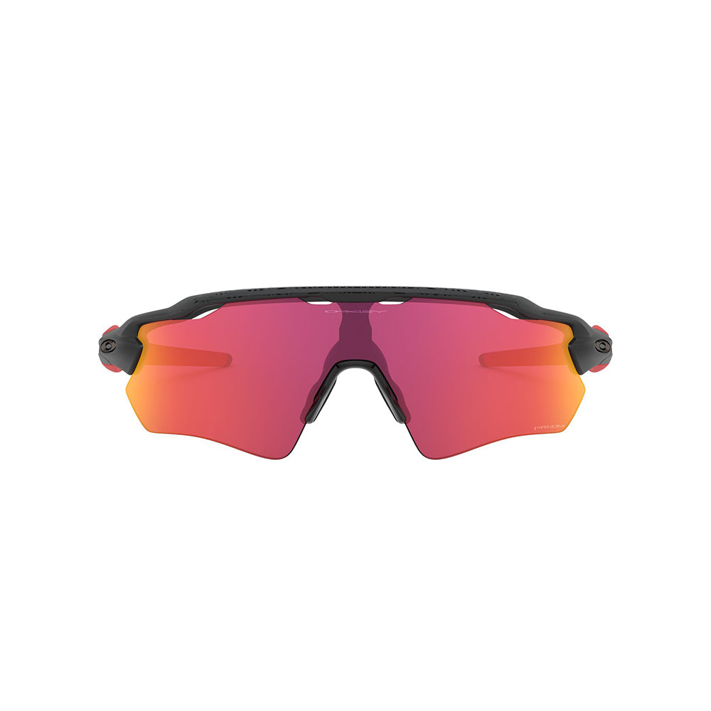 Gafas de Sol Oakley 9208, para hombre, en inyectada, de forma rectangular semi-completa, de color negro y rojo, con lente Prizm rojo