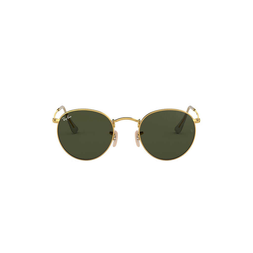 Gafas de Sol para Hombre Ray-Ban 3447, Montura circular Aro completo - Metálicas de color dorado, con lente verde.