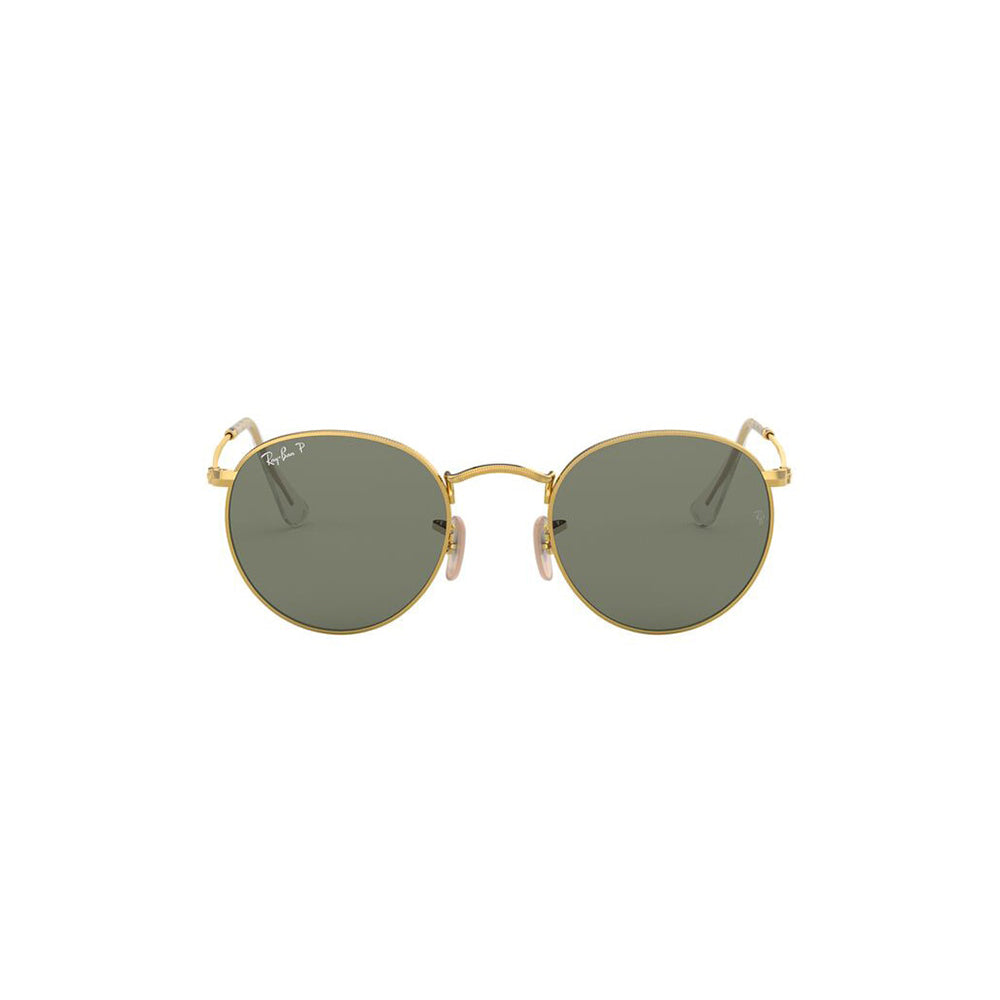 Gafas de Sol para Hombre Ray-Ban 3447, Montura circular Aro completo - Metálicas de color dorado, con lente gris.