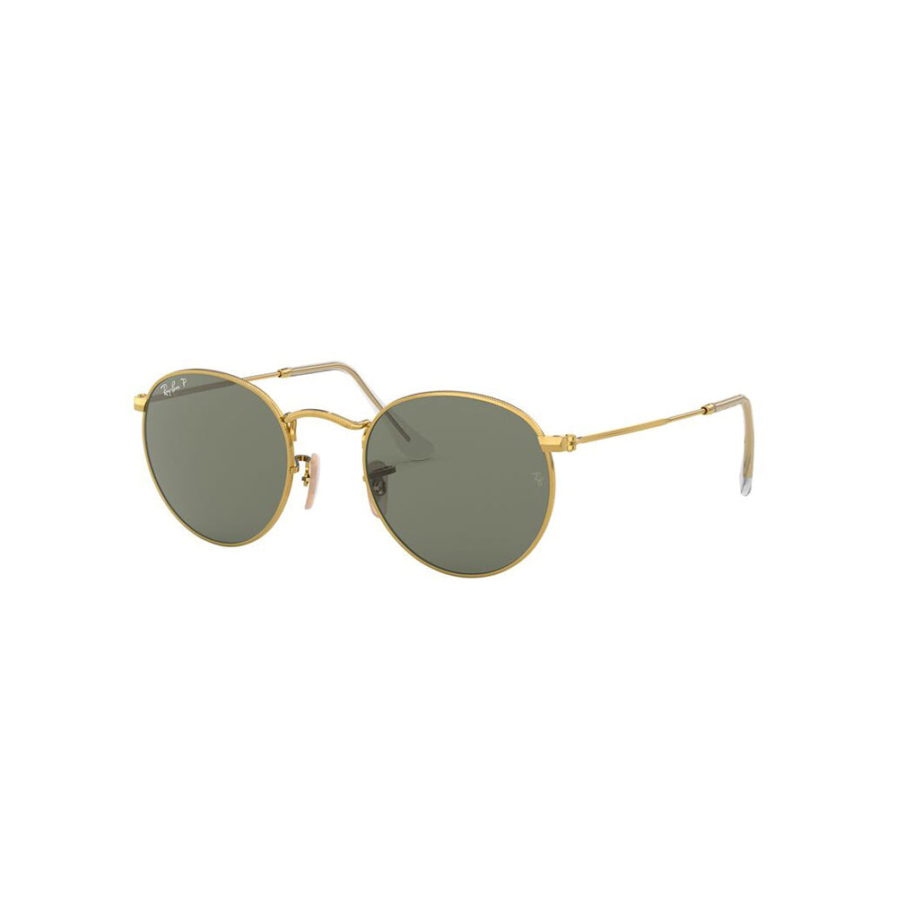 Gafas de Sol para Hombre Ray-Ban 3447, Montura circular Aro completo - Metálicas de color dorado, con lente gris.