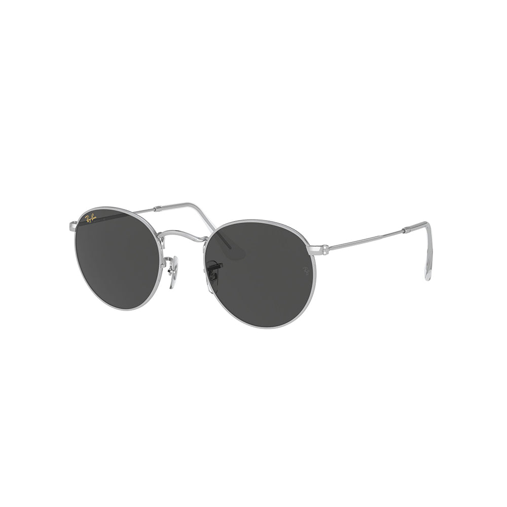 Gafas de Sol para Hombre Ray-Ban 3447, montura circular aro completo - Metálicas de color plateado, con lente gris.