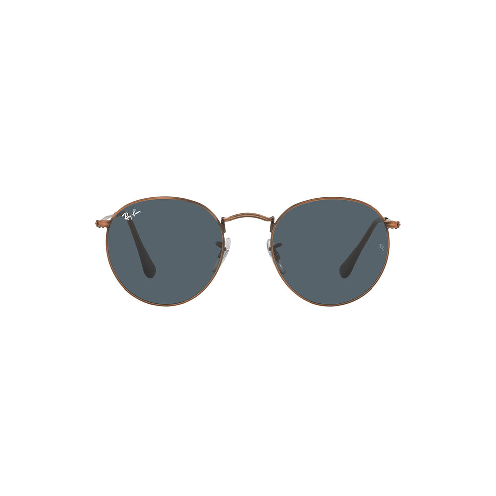 Gafas de Sol para Hombre Ray-Ban 3447, montura circular Aro completo - Metálicas de color bronce, con lente azul.