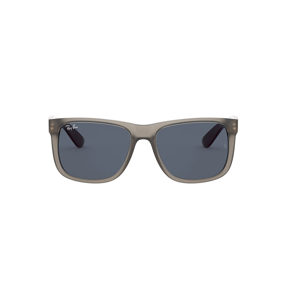 Gafas De Sol Ray-Ban 4165 para mujer y hombre, en acetato, tipo de montura aro completo, de color gris, con lente azul.