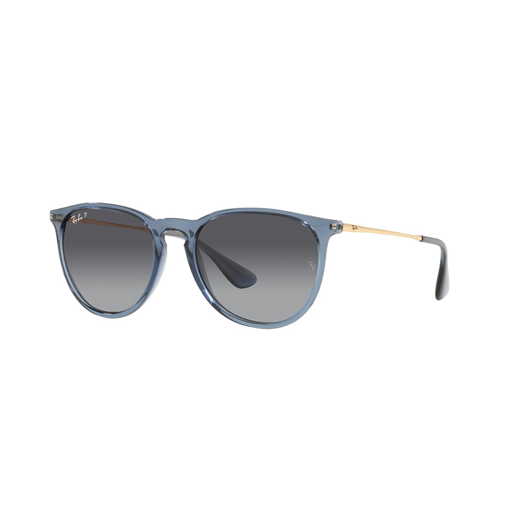 Gafas de Sol para Mujer Ray-Ban 4171 Erika - En nylon, aro completo, de color azul, con lente gris polarizado.