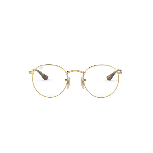 Gafas de Vista para Mujer Ray-Ban 3447V- Metálicas, de forma redonda, de color dorado.