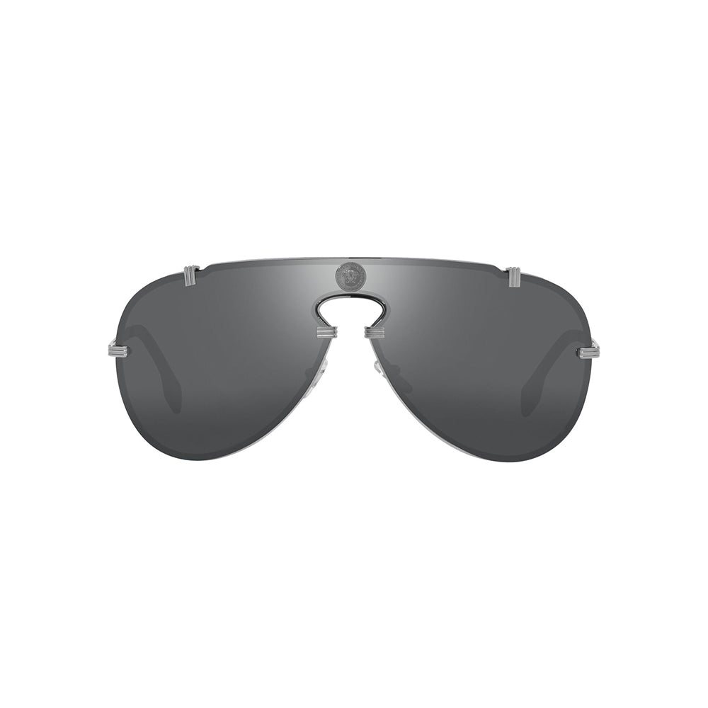 Gafas de Sol para Hombre Versace 2243 - Metálicas,Aro completo, Color gris, Lente Negro