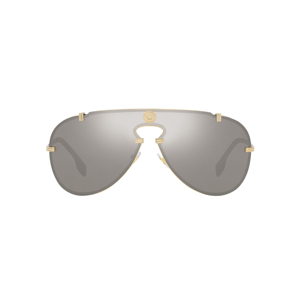 Gafas de Sol para Hombre Versace 2243 - Metálicas, Aro completo, Color Dorado, Lente Gris.