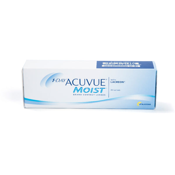Lentes de contacto Acuvue Moist, UV Blocking, 30 lentes.