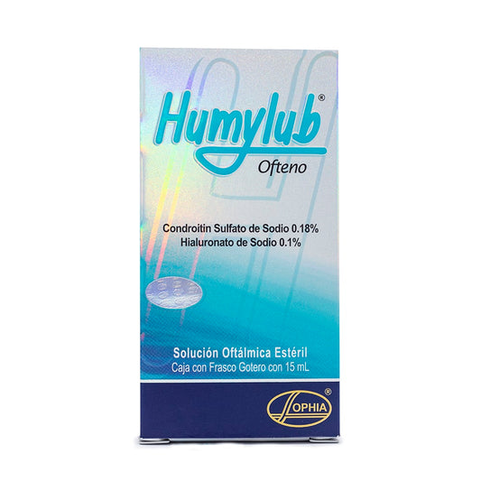 Solución oftálmica estéril, Condroitin Sulfato de Sodio 0.18%, Hialutonato de Sodio 0,1%, gotero con 15 ML