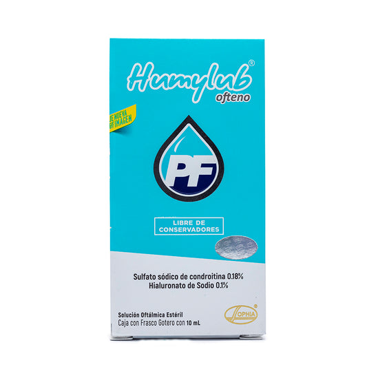 Solución Oftálmica para ojos secos y enrojecidos, Sulfato sódico de condroitina 0,18% Hialuronato de Sodio 0,1%, gotero con 10 ML