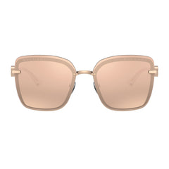 Gafas De Sol Bvlgari 6151B, para mujer, metálicas, de forma cuadradas, de color oro rosa, con lente color rosado.