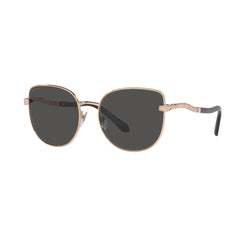 Gafas de Sol, Bvlgari 6184B para mujer, metálicas, agatadas, color rosado, con lente gris.