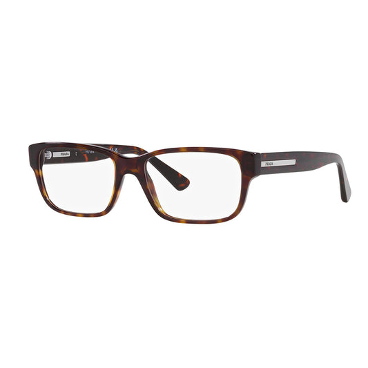 Gafas de Vista, Prada 18ZV para hombre, en acetato, forma de la montura almohada, de color havana.