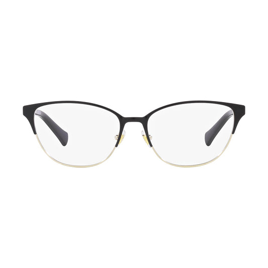 Gafas De Vista Ralph 6055 para mujer, metálica, forma de la montura cat eye aro completo, de color negro con dorado.