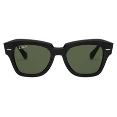 Gafas de Sol para Mujer Ray-Ban 2186 - En acetato, montura de aro completo, de color negro con lente verde.