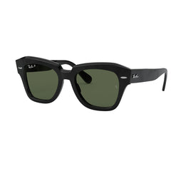 Gafas de Sol para Mujer Ray-Ban 2186 - En acetato, montura de aro completo, de color negro con lente verde.