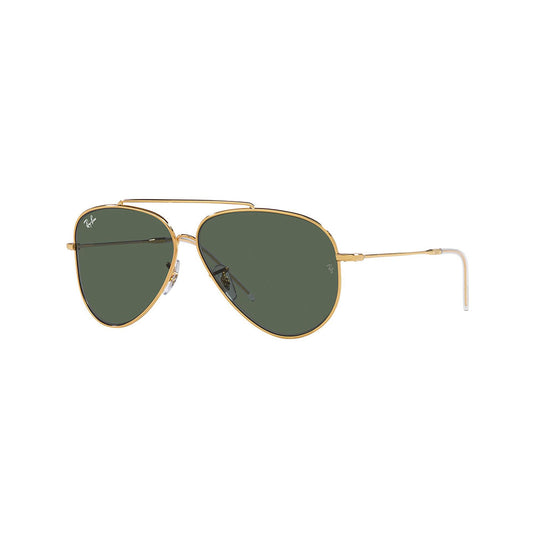 Gafas de Sol para Hombre Ray-Ban R0101S Aviator Reverse 001/VR - Metálicas color Dorado lente Verde.