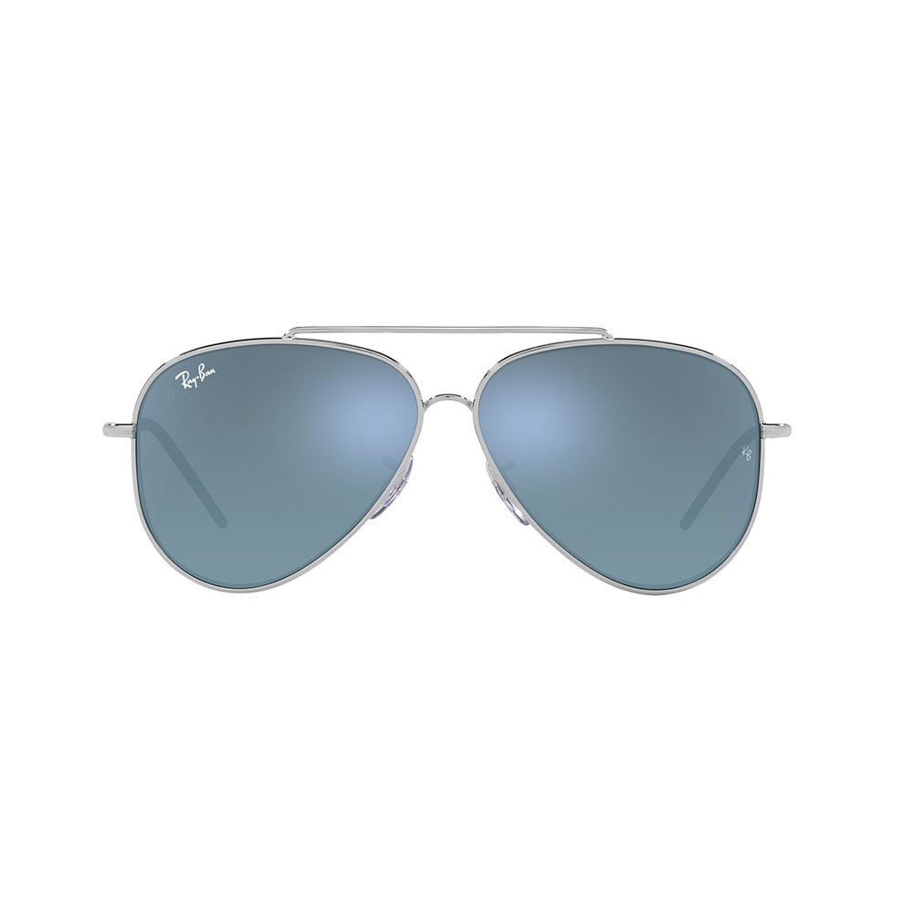 Gafas de Sol para Hombre Ray-Ban R0101S Aviator Reverse 003/GA - Metálicas color Plateado lente Azul.