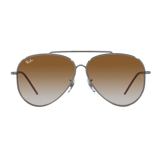 Gafas de Sol para Hombre Ray-Ban R0101S Aviator Reverse 003/GR - Metálicas color Plateado lente Café.