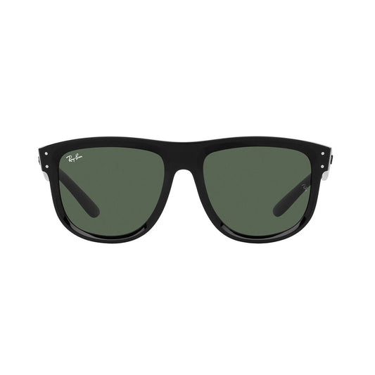 Gafas de Sol, Ray-Ban R0501S para hombre, en acetato, cuadradas, de color negro, con lente verde.