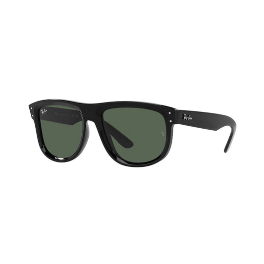 Gafas de Sol, Ray-Ban R0501S para hombre, en acetato, cuadradas, de color negro, con lente verde.