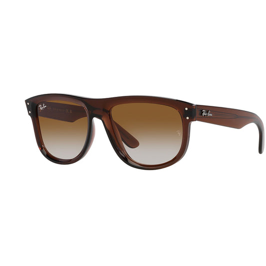 Gafas de Sol, Ray-Ban R0501S para hombre, en acetato, cuadradas, de color café, con lente café degradado.