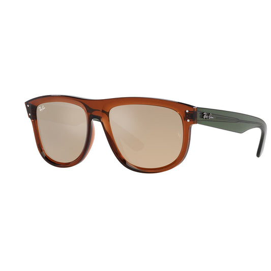 Gafas de Sol, Ray-Ban R0501S para hombre, en acetato, cuadradas, de color café, con lente café.