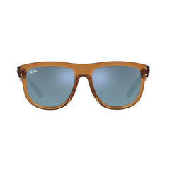 Gafas de Sol, Ray-Ban R0501S para hombre, en acetato, cuadradas, de color café, con lente gris metalizado.