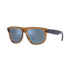 Gafas de Sol, Ray-Ban R0501S para hombre, en acetato, cuadradas, de color café, con lente gris metalizado.