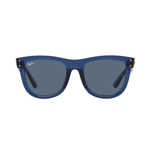 Gafas De Sol Ray-Ban Wayfarer Reverse para hombre y mujer, en acetato, tipo de montura aro completo, de color azul, con lente azul.