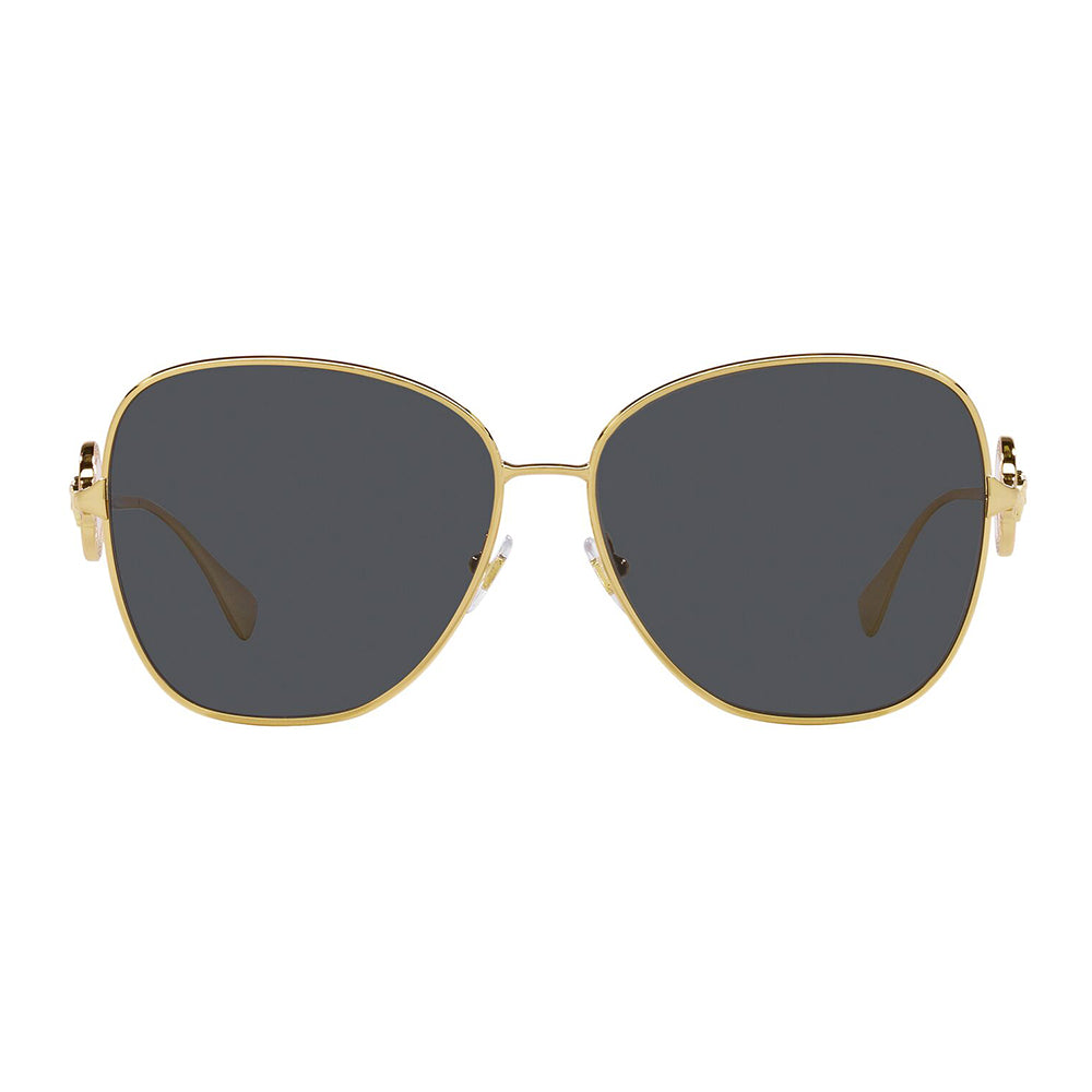 Gafas de Sol, Versace 2256 para mujer, metálicas, con forma de mariposa, de color dorado con lente negro.