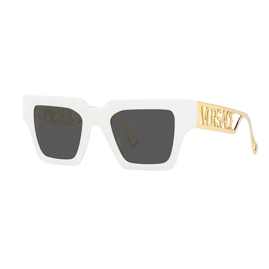 Gafas de Sol para Mujer Versace 4431 - En acetato, montura aro completo, color blanco con lente gris.