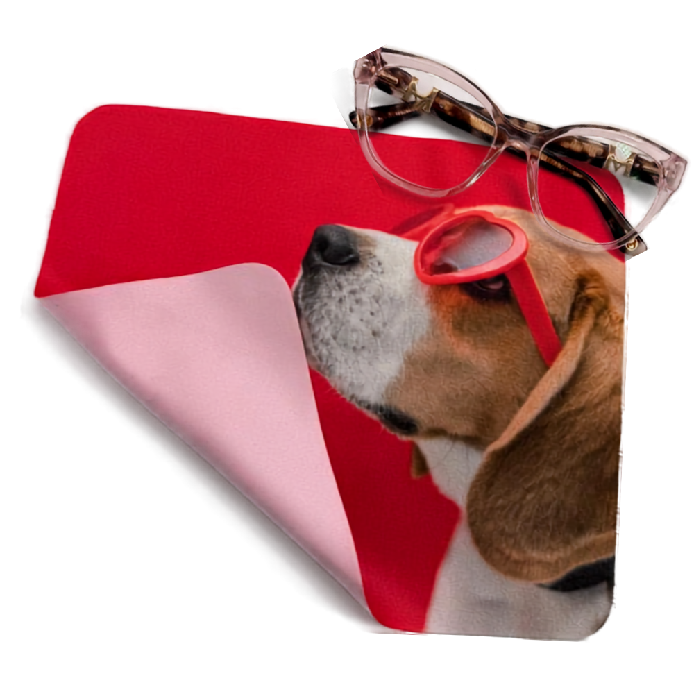 Paño Limpiador de Microfibra Diseño Perro Beagle con Gafas