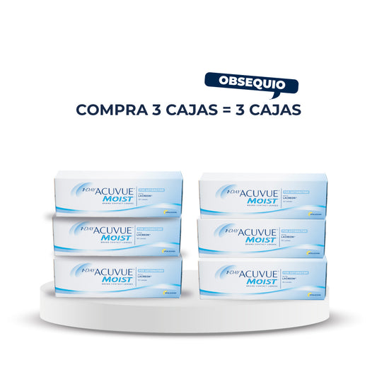 6 cajas de Acuvue® Moist para Astigmatismo con 50% de descuento
