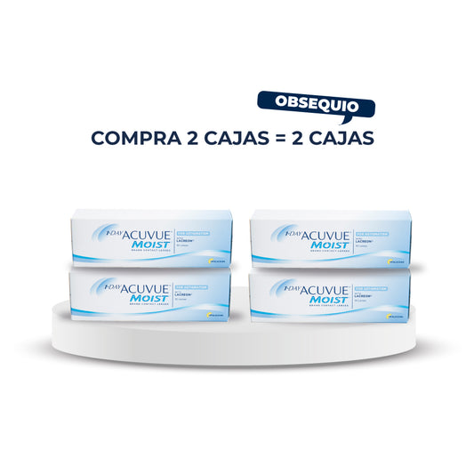4 cajas de Acuvue® Moist para Astigmatismo con 50% de descuento