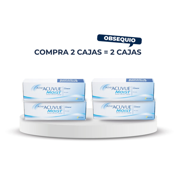 4 cajas de Acuvue® Moist con 50% de descuento