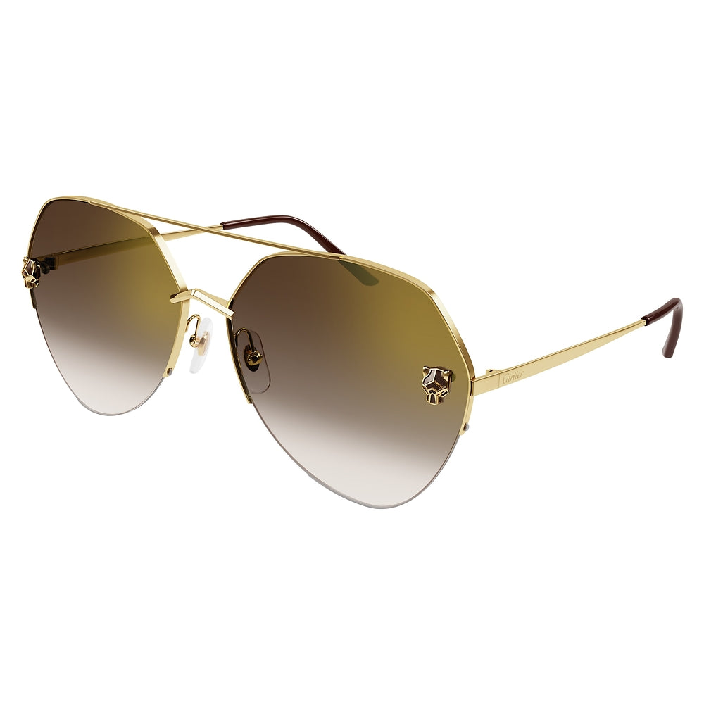 Gafas de Sol para Mujer Cartier Ct0355S-002 - metálicas color Dorado