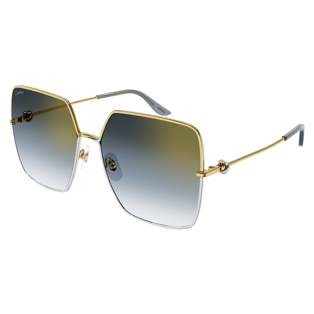 Gafas de Sol para Mujer Cartier Ct0361S-001 Gold Grey 61 001 - metálicas color Dorado