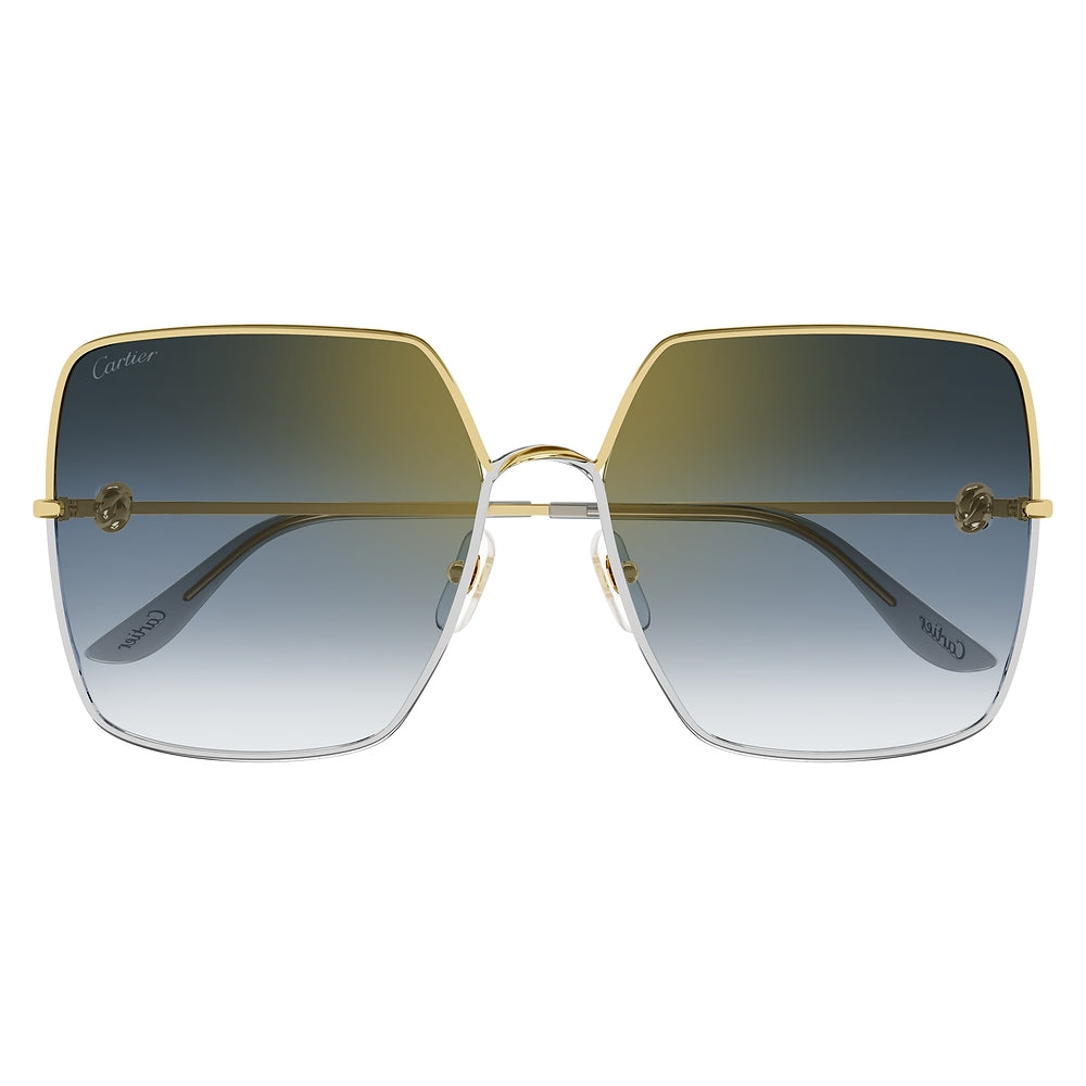 Gafas de Sol para Mujer Cartier Ct0361S-001 Gold Grey 61 001 - metálicas color Dorado