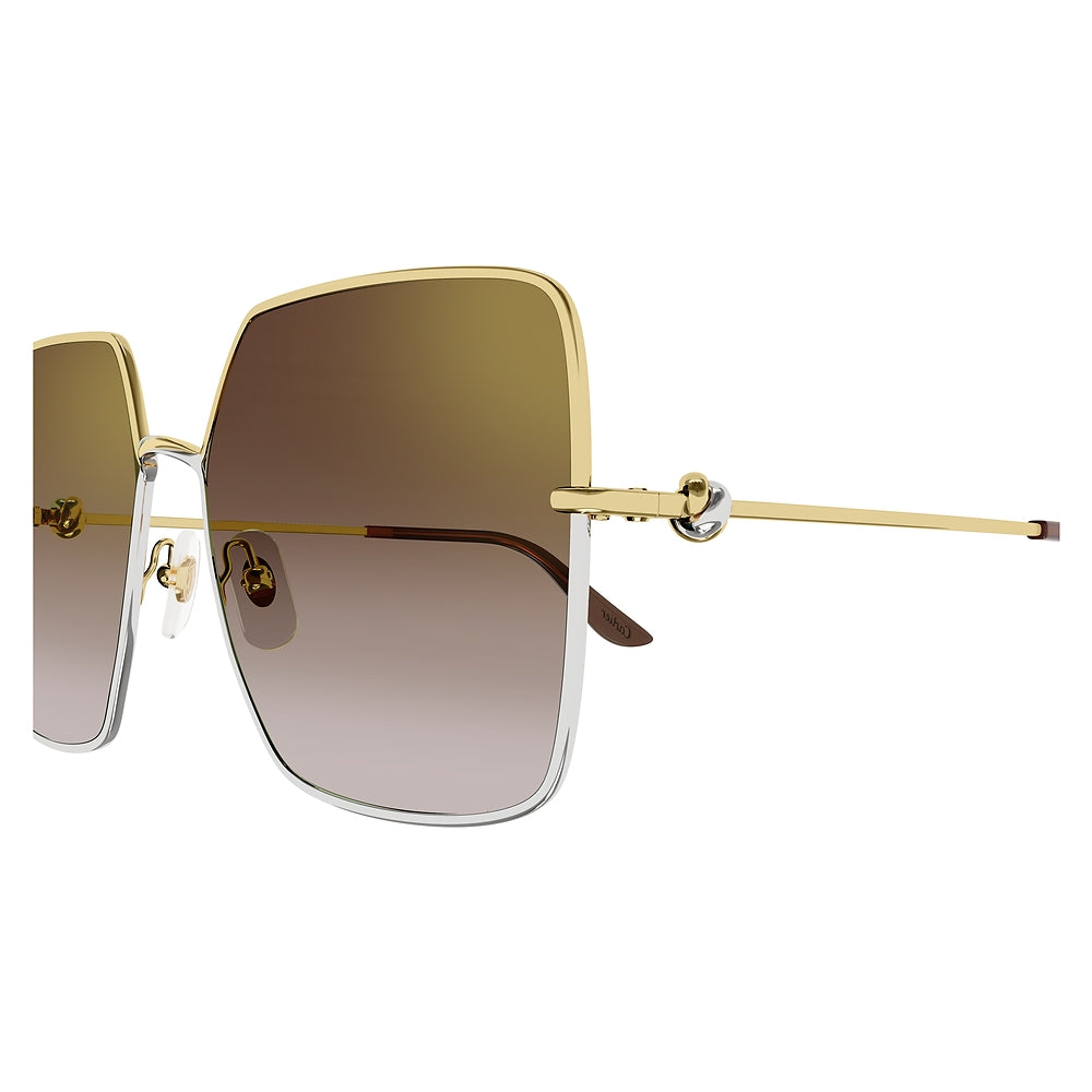 Gafas de Sol para Mujer Cartier Ct0361S-002 Gold Brown 61 002 - metálicas color Dorado